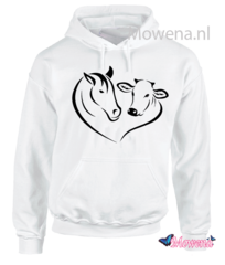 Paard en koe in hart