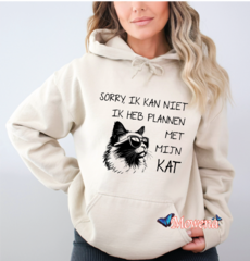 Sorry ik kan niet ik heb plannen met mijn kat