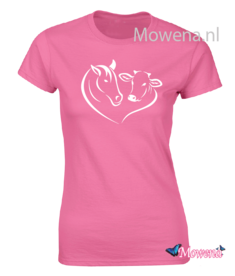 Dames Paard en koe in hart ptd141