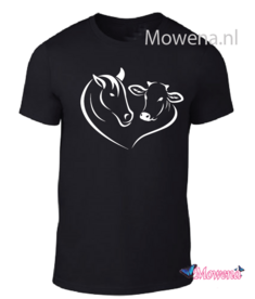Unisex Paard en koe in hart  ptu141