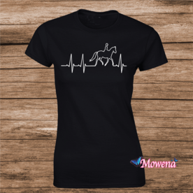  Hartslag paard met ruiter Dames shirt div.kleuren ptd085