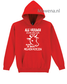 Alleen de beste vrouwen melken koeien hoodie kids