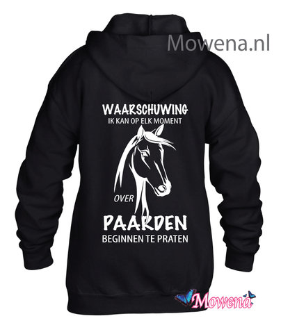 Kids Hoodie Waarschuwing over paarden te praten KH0105