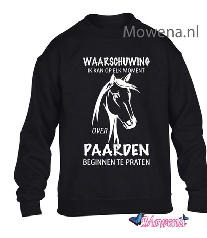 Kids Sweater Waarschuwing over paarden te praten KH0105