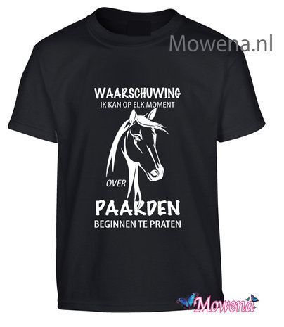 T-shirt Waarschuwing over paarden te praten KTP0105