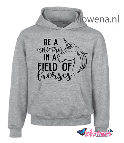 Kids Hoodie be a unicorn in a field of horses  KH0109