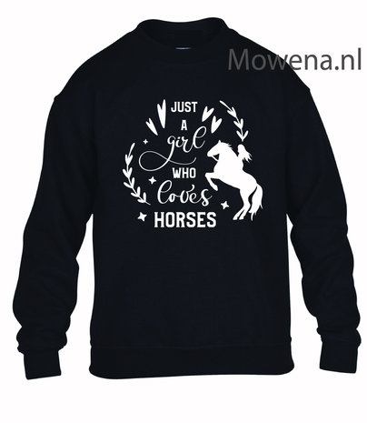 Kids Sweater just a girl who loves horses KH0110