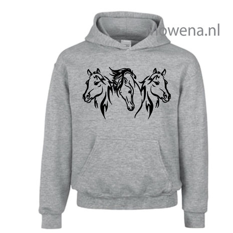 Hoodie ook met glitteropdruk mogelijk voorkant KH0094