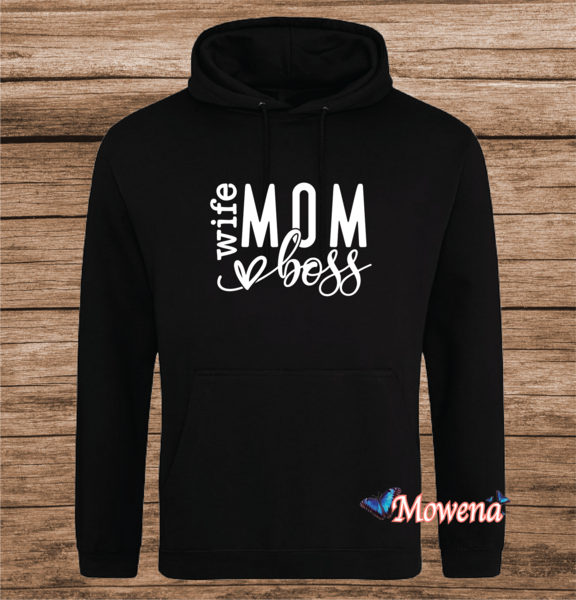 Hoodie Wife mom &hearts; boss LFH035