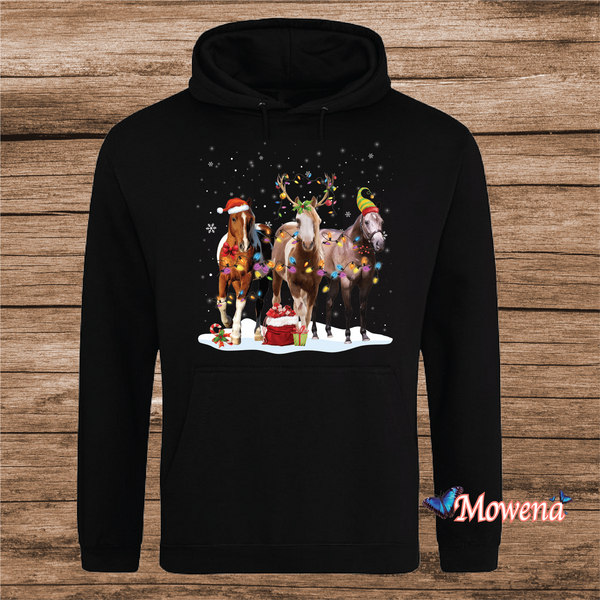 hoodie kerstpaarden full colour PH0155