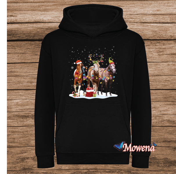 Kids hoodie kerstpaarden PH0156