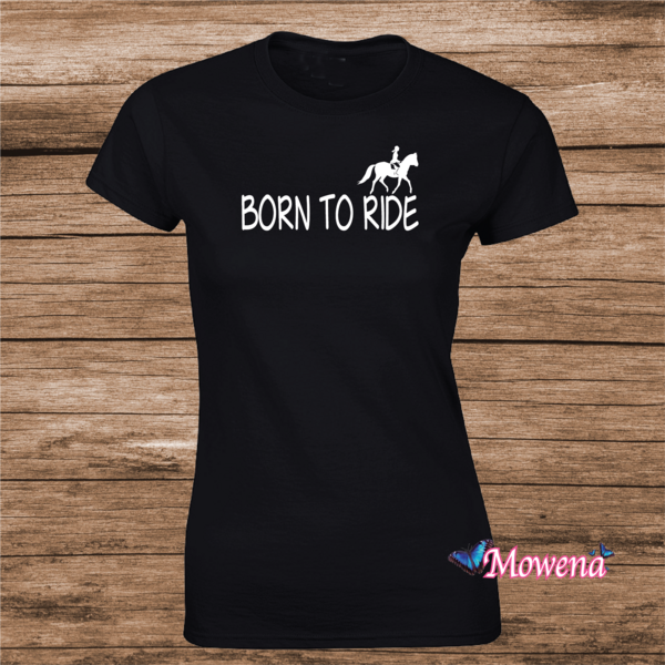  dames shirt Born to ride div.kleuren ptd082