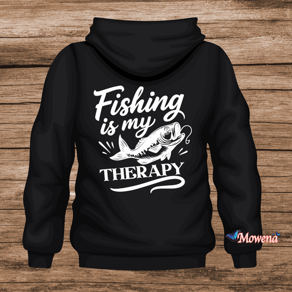 Hoodie Fishing is my Therapy V002