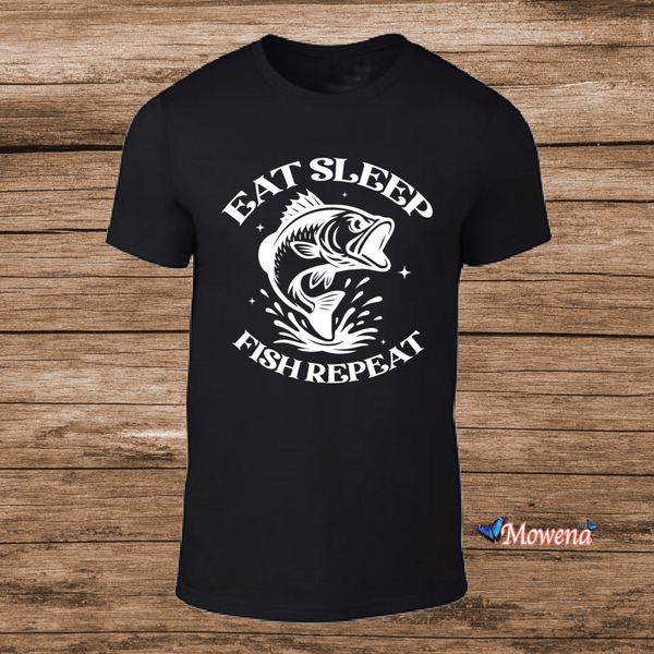 Unisex eat sleep fish repeat vtu004