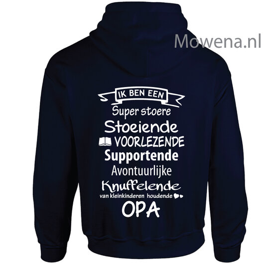 Hoodie voorlezende Opa H00083