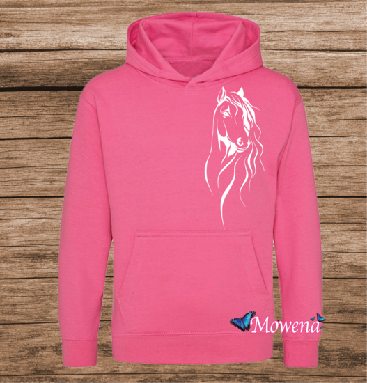 Kids hoodie sierlijk paardhoofd groot PH0154