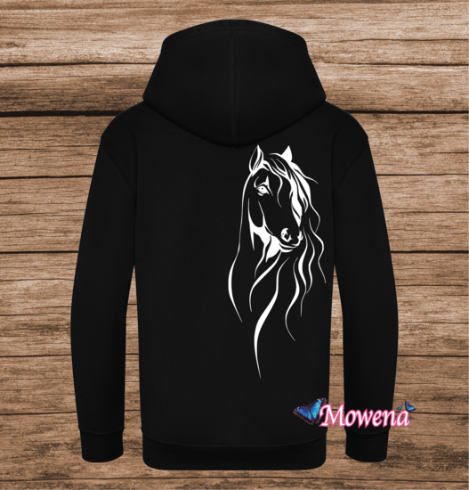 Kids hoodie sierlijk paardhoofd groot PH0154