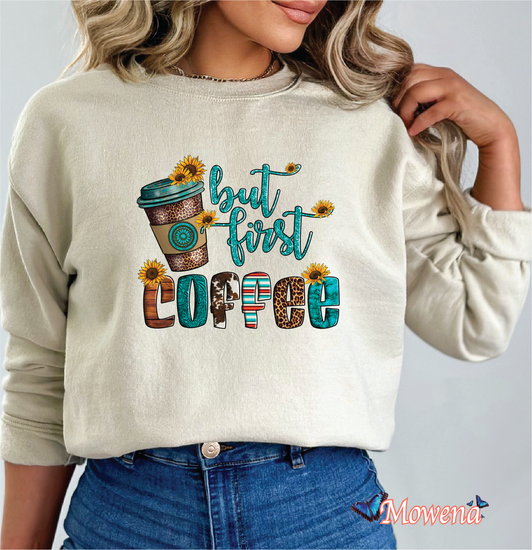 Sweater But coffee first full colour LFH039