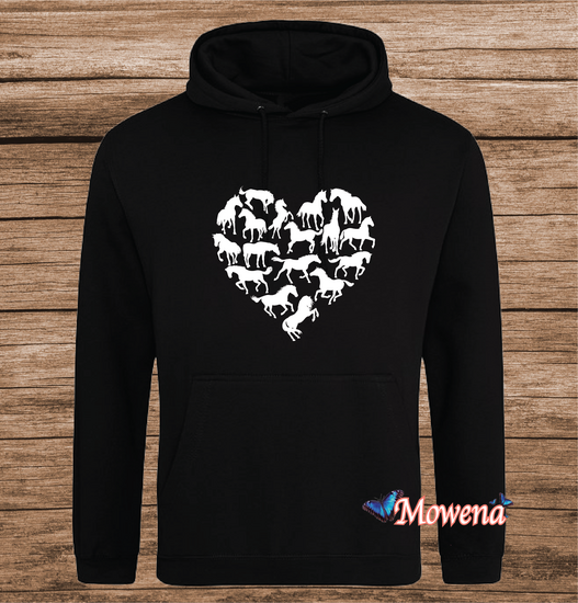 Hoodie paarden in hartvorm PH0159