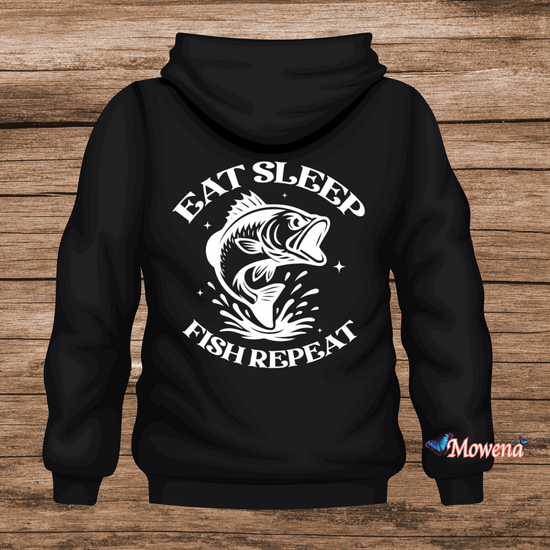 Hoodie eat sleep fish repeat V004