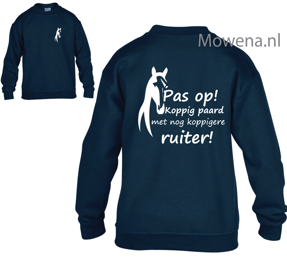 Alternatief voorstel Indiener Vernederen Paarden hoodie, t-shirt, polo of sweater pas op koppig paard met een nog  koppigere ruiter - mowena