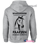 hoodie Waarschuwing over paarden te praten PH0139