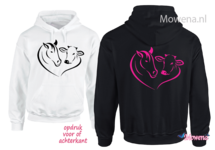 hoodie Paard en koe in hart PH0141