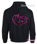 hoodie Paard en koe in hart PH0141
