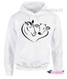 hoodie Paard en koe in hart PH0141