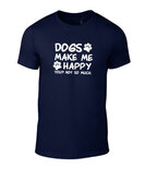 Dogs make me happy unisex shirt div kleuren