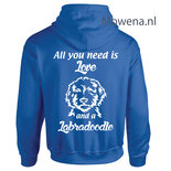 Hoodie Labradoodle all you need is love ak div.kleuren DH0058