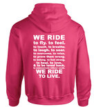 Hoodie we ride div kleuren P0023