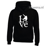 Kids hoodie snowboarder love vk opdruk div kleuren KHW0071