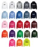 Glitterkleur opdruk naar keuze hoodie LFH017