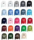 Glitterkleur opdruk naar keuze sweater LFS017