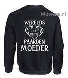 Sweater werelds beste paardenmoeder keuze uit voor of achterkant opdruk SP114