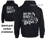 Hoodie she was born to ride horses  PH0122