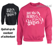 Sweater she was born to ride horses SP122