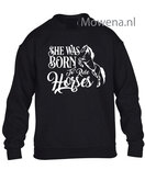 Kids Sweater she was born to ride horses KH0100