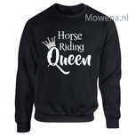 Sweater zilveren kroontje horse riding Queen voorkant opdruk div.kleuren SP091 Sweater zilveren kroontje horse riding Queen voorkant opdruk div.kleuren SP091