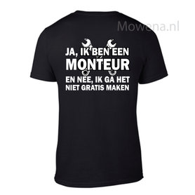 BF unisex t-shirt monteur maat 3xl