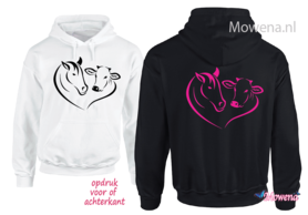 hoodie Paard en koe in hart PH0141 hoodie Paard en koe in hart PH0141