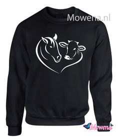 Sweater Paard en koe in hart SP0141 Sweater Paard en koe in hart SP0141