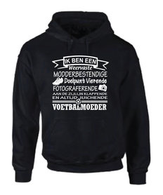 Ik ben voetbalmoeder zwart/wit