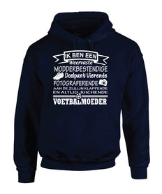 Ik ben voetbalmoeder navy/wit