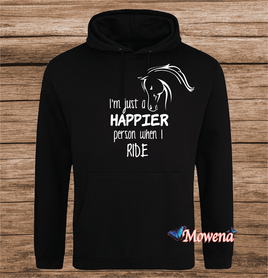 Hoodie I'm just a happier person when i ride P0013