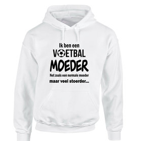 Stoere voetbalmoeder wit/zwart
