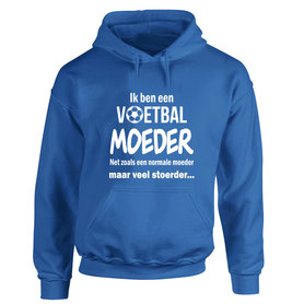 Stoere voetbalmoeder royal blue