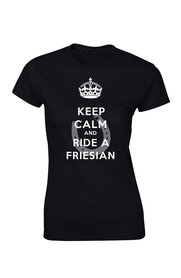 dames Keep calm and ride a friesian