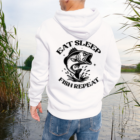 Hoodie eat sleep fish repeat V004